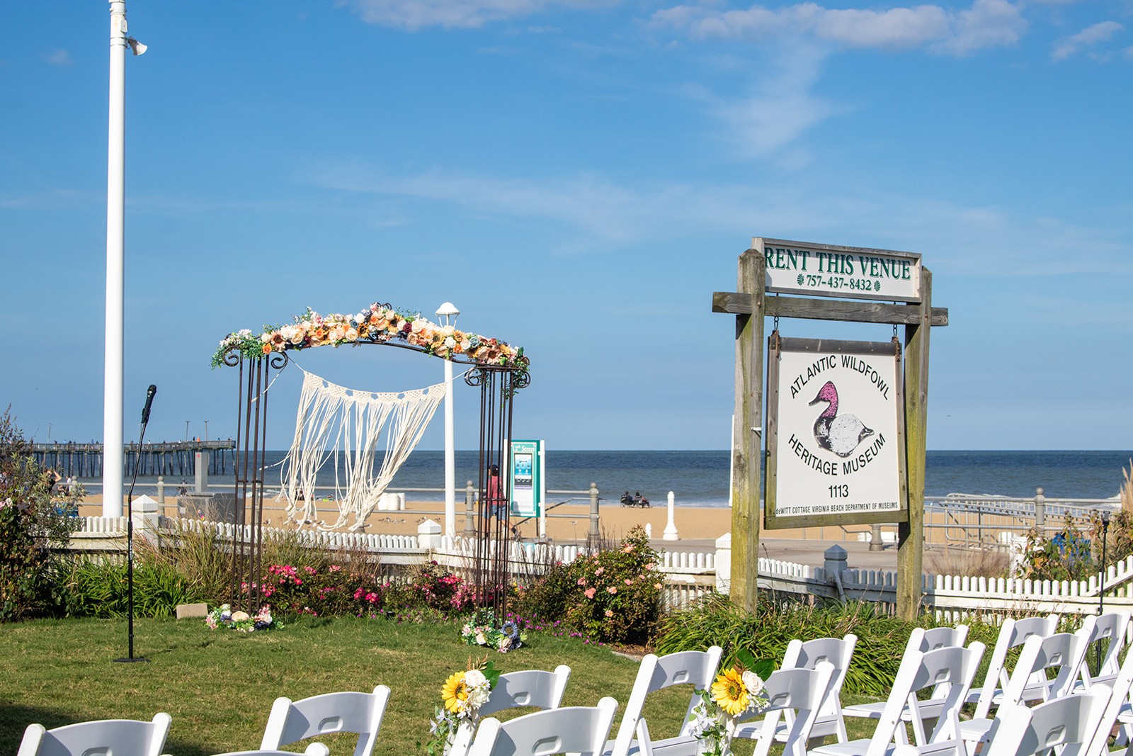 Salute to Heroes 2021 AWHM and floral arch with ocean